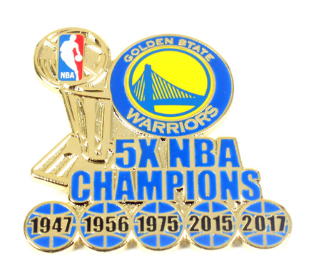 Golden State Warriors 5-Time NBA Champions Pin