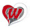 Wisconsin Badgers Heart Pin