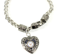 Navy Charmed Heart Bracelet