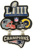 Super Bowl LIII (53) Oversized Commemorative Pin - Dangler Style