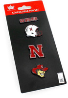 Nebraska Cornhuskers Four Pin Collector Set