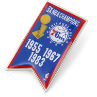 Philadelphia 76ers 3-Time NBA Champs Pin