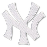 New York Yankees NY Logo 4" Embroidered Emblem Patch - White