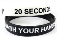 Hand Sanitize / Wash Your Hands Reminder Wrist Bands - Set of 2