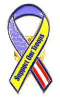 Support Our Troops Patriotic Ribbon Pin #2