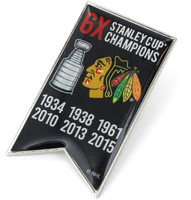 Chicago Blackhawks 6-Time Stanley Cup Champs Pin