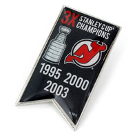 New Jersey Devils 3-Time Stanley Cup Champs Pin