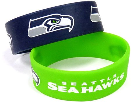 Seattle Seahawks Wide Wristbands (2 Pack)