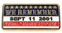 We Remember - September 11th Twentieth Anniversary Pin - Gold