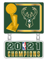 Milwaukee Bucks 2021 NBA Champions Dangler Double Pin