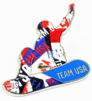 2022 Team USA Silhouette Snowboarding Pin