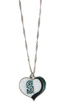 Seattle Mariners Glitter Heart Necklace