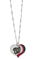 Washington Nationals Glitter Heart Necklace