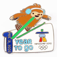 Vancouver 2010 Olympics Quatchi One Year To Go Pin - Limited