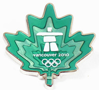 Vancouver 2010 Olympics Green Maple Leaf Pin