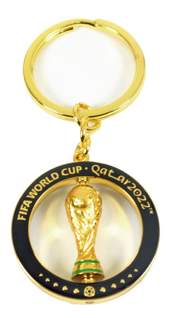2022 FIFA World Cup Qatar Double Sided Spinning Trophy Keychain