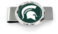 Michigan State Diamond Cut Money Clip