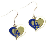 Los Angeles Dodgers Swirl Heart Earrings