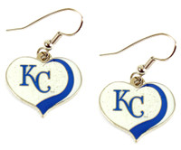 Kansas City Royals Glitter Heart Earrings