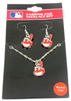 Cleveland Indians Earrings & Necklace Combo