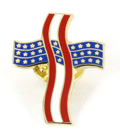 American Flag Cross Pin