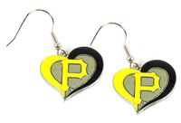 Pittsburgh Pirates Swirl Heart Earrings