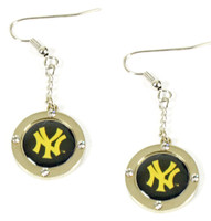 New York Yankees Crystal Dangle Earrings