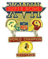 Super Bowl XVII (17) Oversized Commemorative Pin - Dangler Style