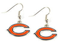 Chicago Bears Logo Earrings - Silver