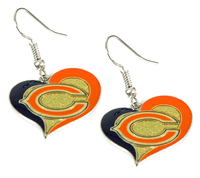 Chicago Bears swirl heart earrings