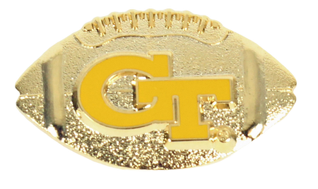 Georgia Tech 3-D Gold Football Pin
