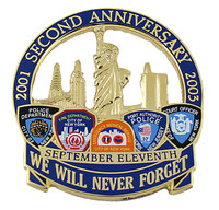 September 11th Anniversary Pin - We Will Never Forget