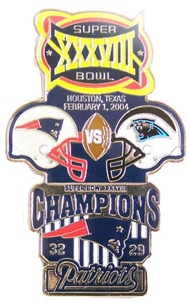 Super Bowl XXXVIII (38) Oversized Commemorative Pin