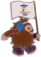 Vancouver 2010 Olympics Quatichi with Vancouver Flag Pin