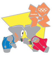 London 2012 Olympics Wenlock Wrestling Pin