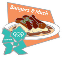 London 2012 Olympics Bangers & Mash Pin