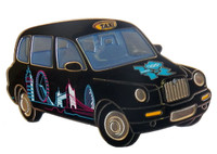 London 2012 Olympics Black Taxi Skyline Pin - Oversized