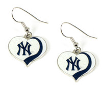 New York Yankees Swirl Heart Earrings