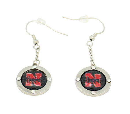 Nebraska Circle Crystal Dangle Earrings