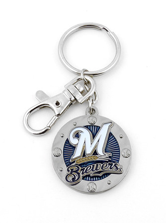 Aminco Wristlet Lanyard Keychain MLB Baseball 9 Key Ring Pick Your Team Souvenirs Milwaukee Brewers