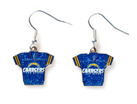 San Diego Chargers Jersey Glitter Dangler Earrings