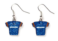 Chicago Bears Jersey Glitter Dangler Earrings