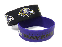 Baltimore Ravens Wide Wristbands (2 Pack)