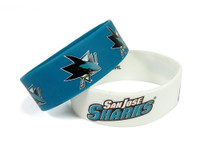 San Jose Sharks Wide Wristbands (2 Pack)