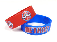 Detroit Pistons Wide Wristbands (2 Pack)