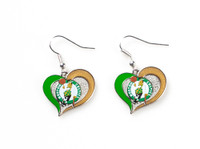 Boston Celtics Swirl Heart Earrings