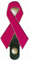 Pink Ribbon Breast Cancer Awareness Car License Plate Badge Ribbon