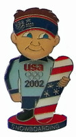 2002 USA Snowboard Team Bobble Head Pin