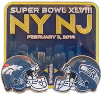 Super Bowl XLVIII (48) Broncos Versus Seahawks Pin - Translucent