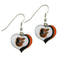 Baltimore Orioles Swirl Heart Earrings